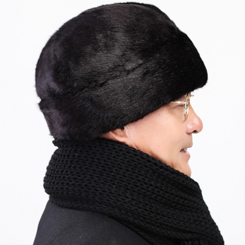 Vinterluer menn bombefly luer imitert pels lue utendørs varm tykkere mann lue retro stilig snø lue russisk klassisk