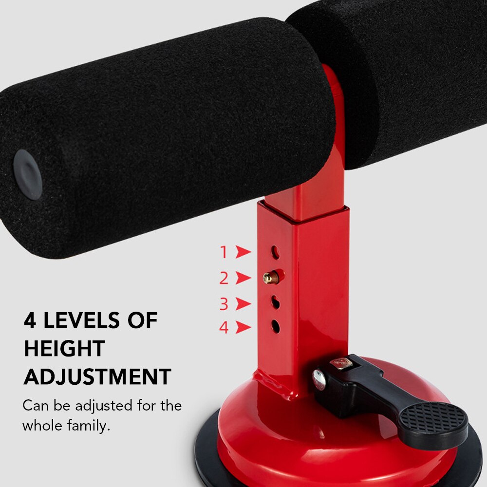 Portable Suction Sit Up Bar Push Up Trainer Muscle Abdominal Core Workout Training Fitness Equipment with 4 Adjustable Heights