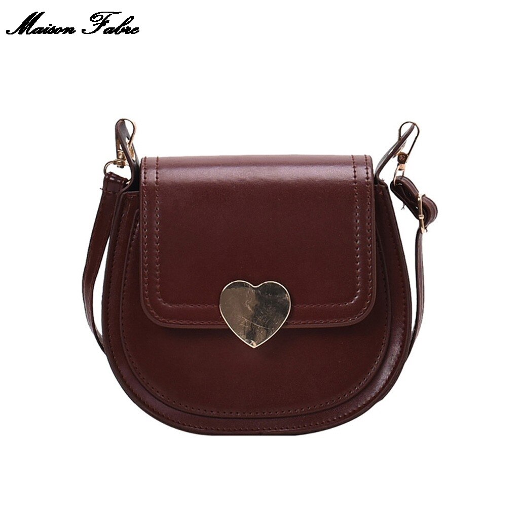 Maison Fabre Women's Heart-Shaped Small Bag Simple Shoulder Messenger Bag Casual Bag Leather Shoulder Bag Wallet