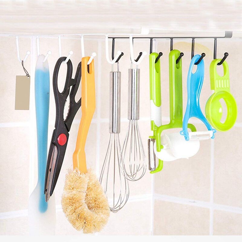 Novo 2 pçs caneca ganchos copos vinho óculos de armazenamento ganchos utensílios de cozinha laços cintos e cachecol pendurado gancho rack titular sob gabinete c