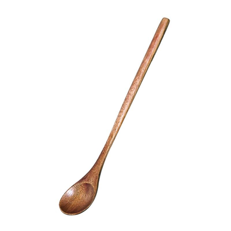 Long Handle Wooden Spoons Dessert Coffee Stirring Spoon Chinese Natural Wood Spoon Tableware Kitchen Honey Mixing Spoon Stirrer: 5