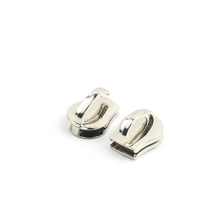 Deslizadores de cremallera de Metal, kit de reparación de cremalleras para chaqueta, extractor de bolsas de mano, BILLETERA, accesorios de costura, 5 piezas, 15 #: Silver-MetalTeeth