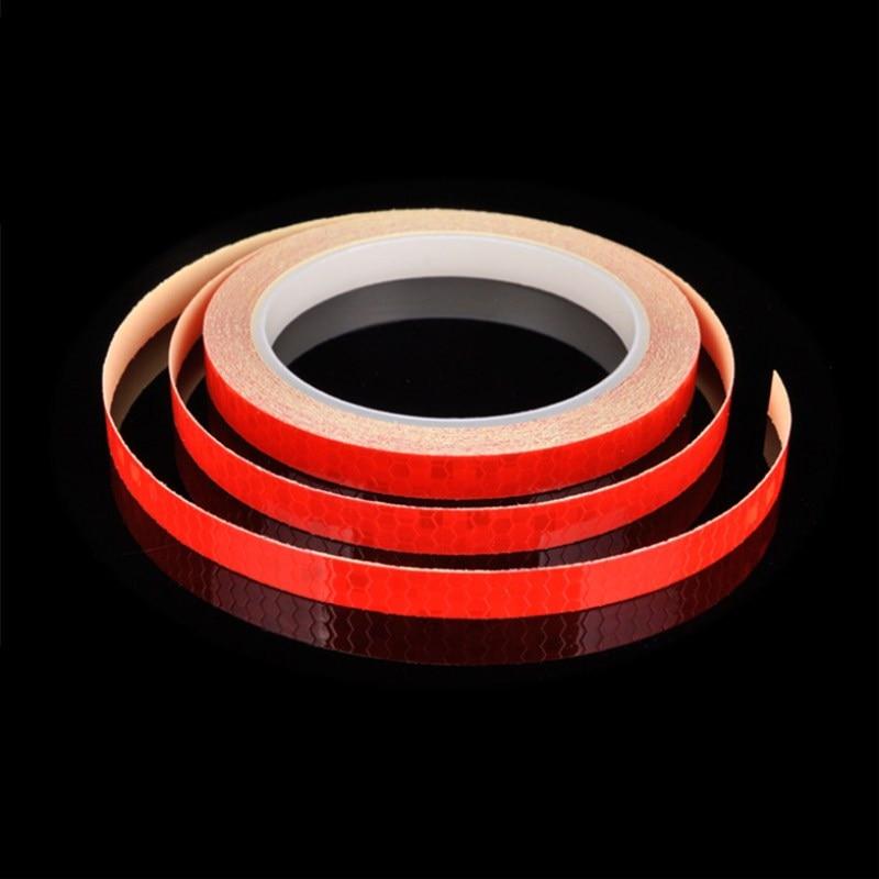1cmx8m Bike Reflective Stickers Bicycle Adhesive Tape Roadway Safety Wheel Reflective Tape