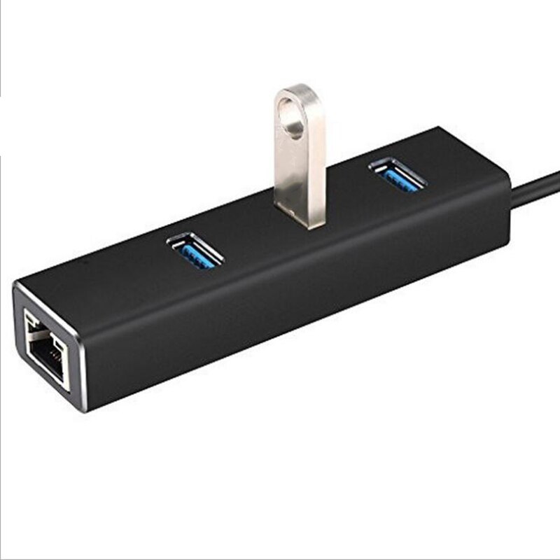 Usb 3.0 hub gigabit netværkskort med 3 porte hub hub usb til  rj45 kablet netværkskort, usb 3.0 hub med usb c adapter