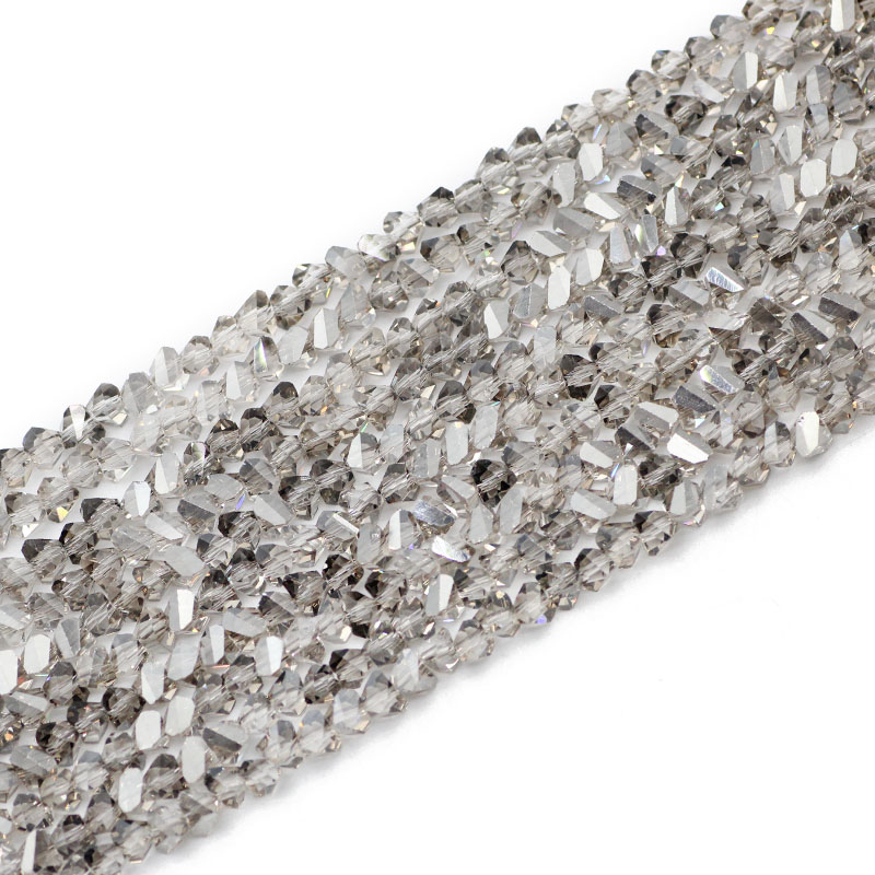 Cuentas de cristal austriaco triangulares de tetraedro, cuentas sueltas de vidrio para fabricación de pulseras de joyería, accesorios de bricolaje, , 6mm, 90 piezas: Azul cielo