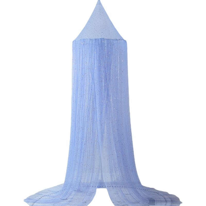 Rideau de moustiquaire en maille pour lit de bébé et enfants, canopée en fil, tente suspendue en dôme, U7EE: Bleu