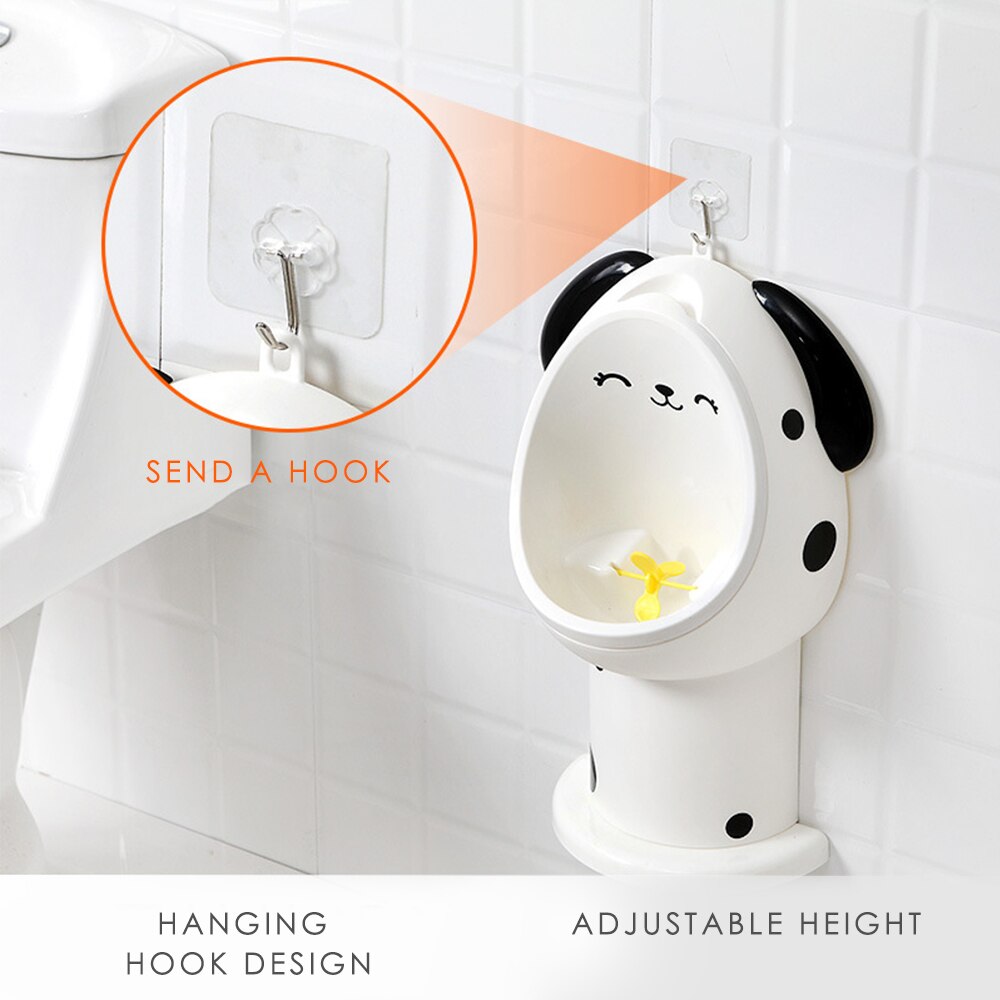 Kids Boy Urinal Toddler Wall-Mounted Hook Potty Toilet Training Learn Stand Vertical Adjustable Urinals Animal Boy Pee Toilet