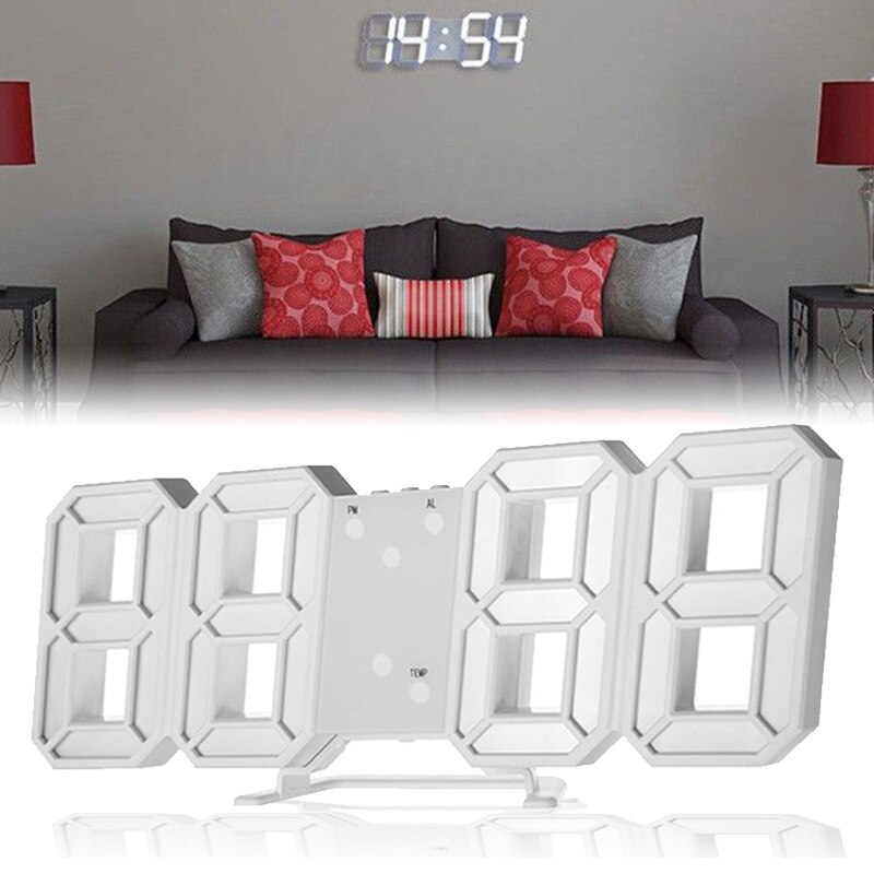 3D Large Digital LED Wall Clock Brightness Colorfu... – Grandado