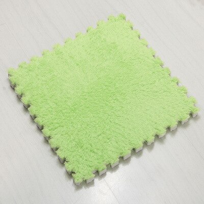 EVA tapis Puzzle en peluche, 30*30cm, 1 pièce, tapis décoratif en velours bouffant, pour chambre d'enfant, jouets rampants, 8 couleurs (échantillon): Vert clair