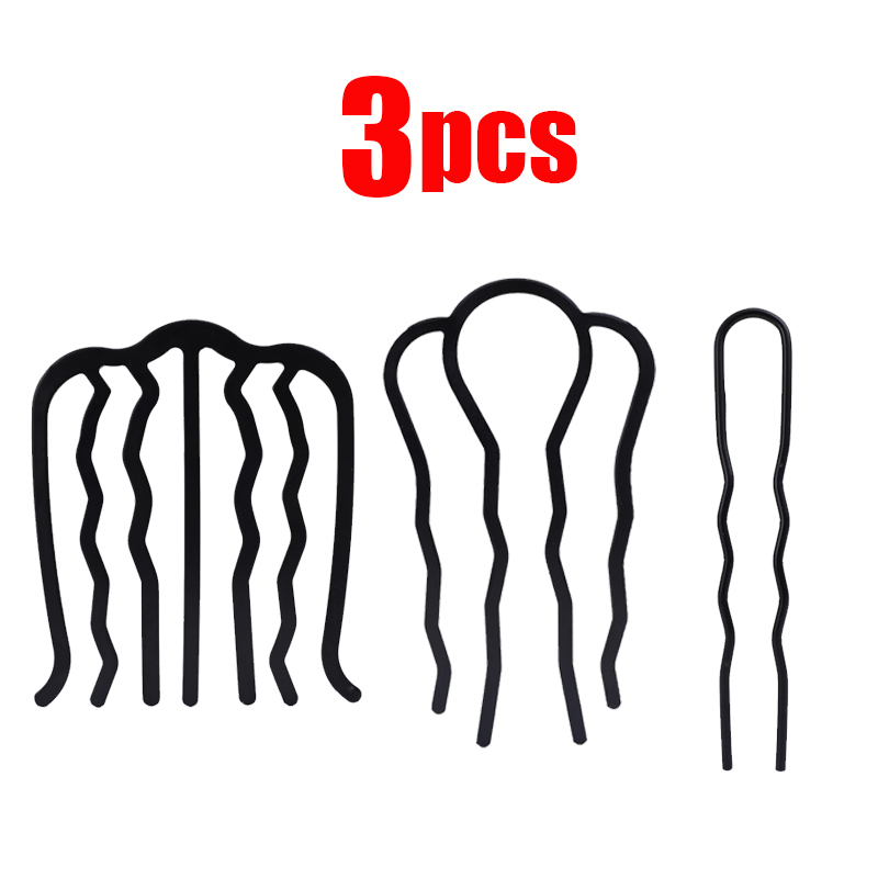 Koreaanse Stijl Haarspeld Kam U Vorm Vlechten Twist Vork Krullend Haar Clip Mode Vrouwen Styling Tool Haar Sticks Haaraccessoires: Black