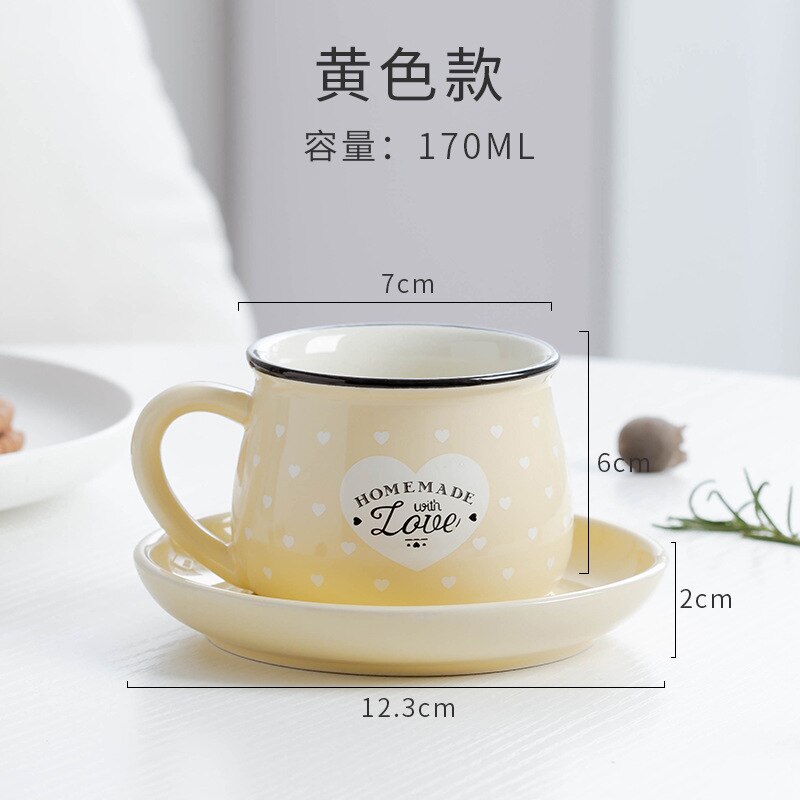 Ceramic Cup Coffee Mug Simple Modern Turkish Coffee Cups 6pcs Nordic Cartoons Tazas Cafe Cups and Saucers BE50MU