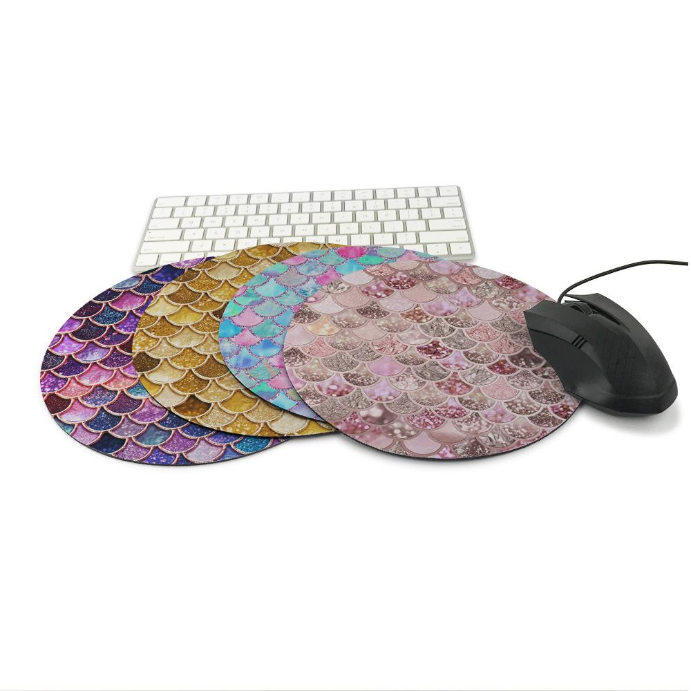 Mermaid Desk Mat Office Desk Organizer School Supplies Scale Mouse Desk Tools Office Desk Accessories Set