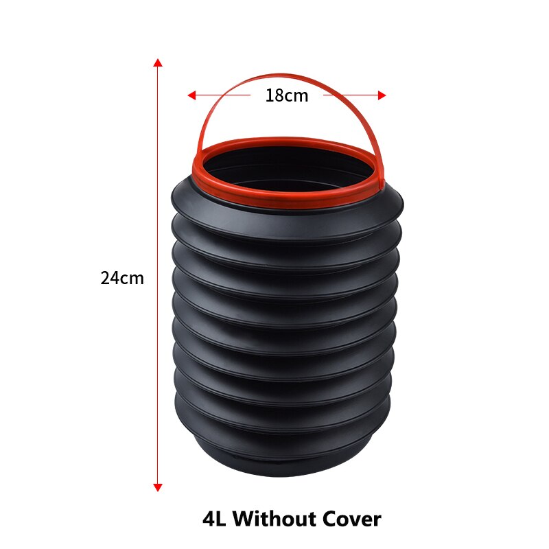 Folding Car Trash Bin Garbage Can Portable Water Storage Wash Telescopic Bucket Buckets Outdoor Fishing Buckets Car Trash: Without Cover