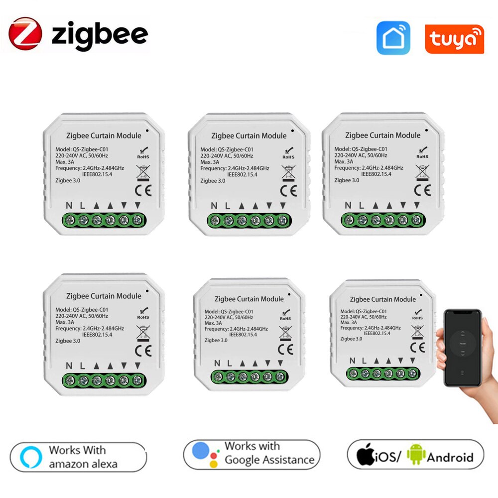 Tuya zigbee 3.0 tuya smarta livgardinbrytarmodul för jalusimotor med alexa google home appkontroll