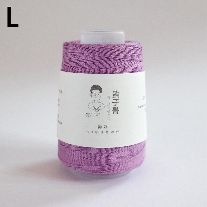 20G/Roll Diy Hand Breien Garen Gemerceriseerde Katoenen Koord Draad Fijne Effen Kleur Voor Borduurwerk Gehaakte Parel Kant trui: L