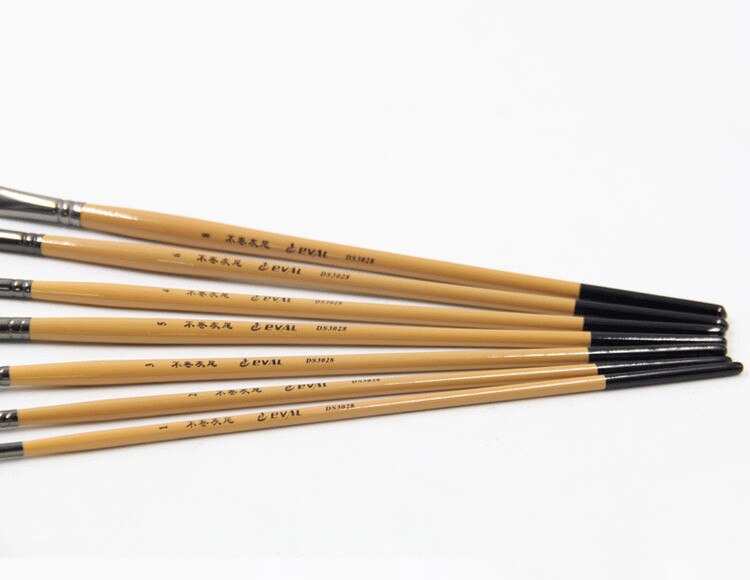 7 pcs suit Not volume chinchilla hair painting gouache brush hook line pen artist oil painting brushes Drawing Art Supplies