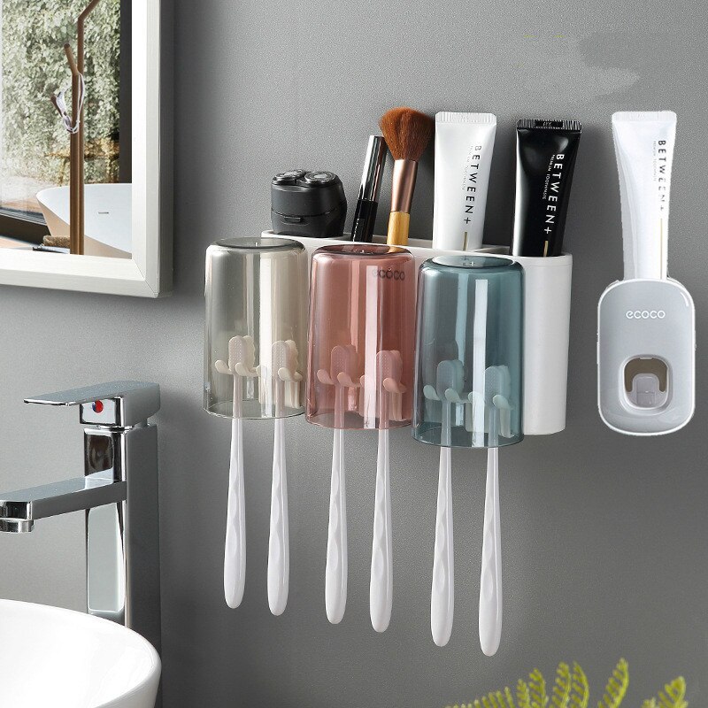 Porte-brosse à dents, support mural de toilette, gobelet de bain de bouche non perforé, ensemble de cylindres dentaires, style: 5