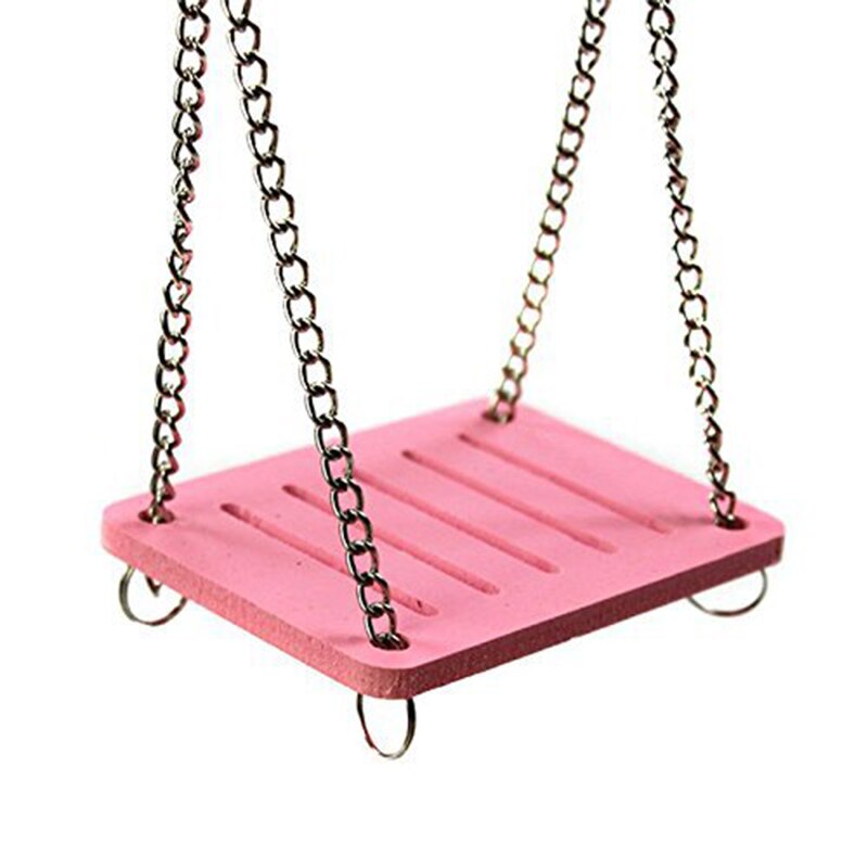 Kleine Huisdier Swing Houten Hamster Hangmat Hamster Speelgoed Leveringen: Pink