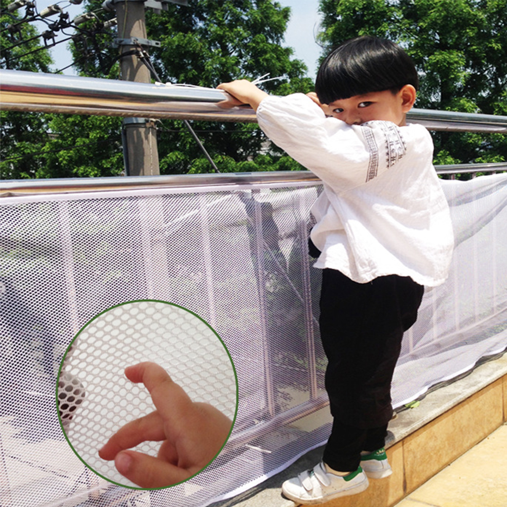 3m With Tying Ropes Rail Balcony Baby Fence Adjustable Kids Stairs Safety Net Indoor Outdoor Sturdy Fall Protection Thick Mesh
