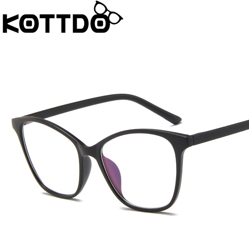 KOTTDO Vintage Cat Eye Glasses Frame Women Retro Classic Eyeglasses Frames Men Plastic Clear Transparent Glasses
