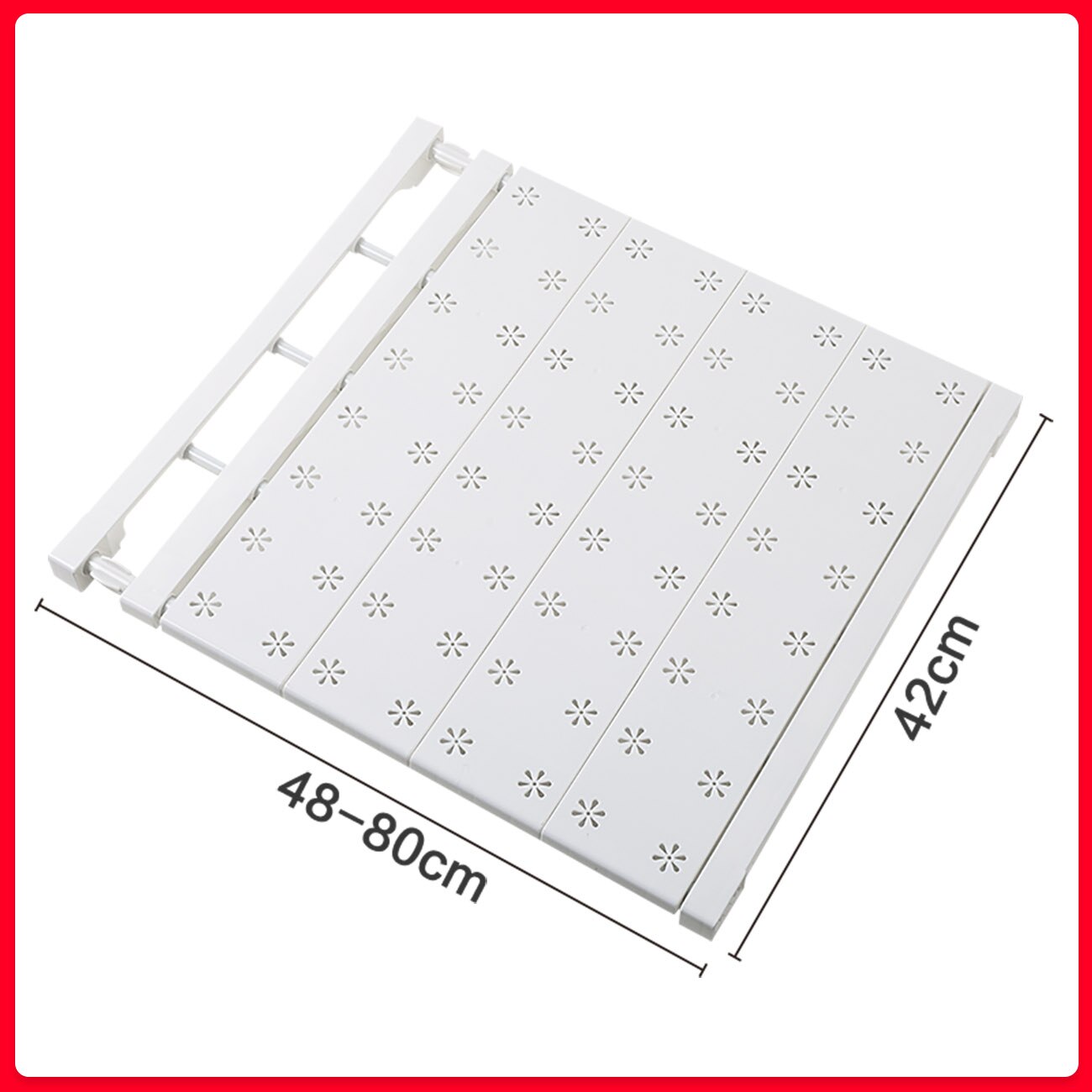 Adjustable Closet Shelf Wardrobe Storage Rack Closet Organizer Shelf Dividers Cabinets Layered Partition Home Storage Shelves: W42 L48-80