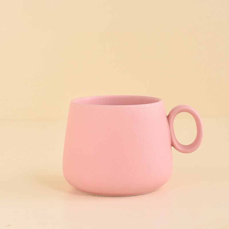 Kreative regenbogen keramik kaffee becher pastell farbe nette Tee Becher tasse tazas de Cafe tassen und becher neuheit latte becher: Rosa