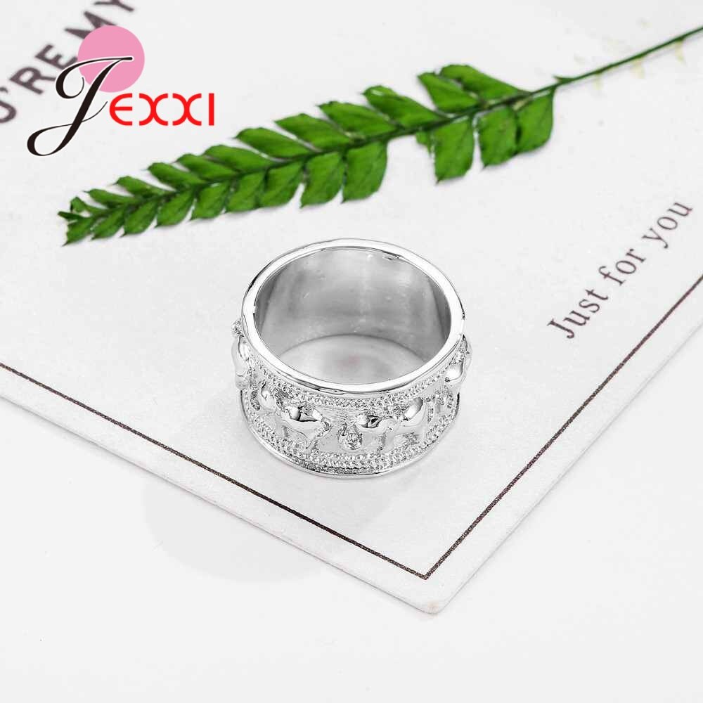 Pop Elefanten Runde Ring für Frau Geburtstag Zirkonia Party Jahrestag Schmuck 925 Sterling Silber