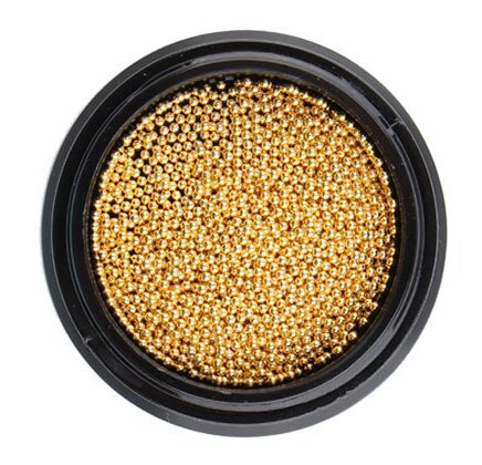 1Box Steel Balls Mini Metal Beads 6 Size s 1 Box Steel ball bead, 3D metal micro beads / no hole beads/ ball beads/ nail JK7676: Gold 1mm