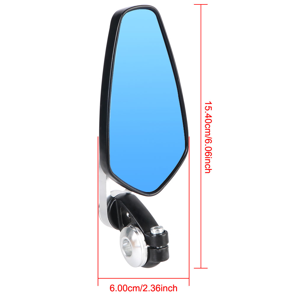 Handle Bar End Zijspiegel Groothoek Motorfiets Achteruitkijkspiegels Voor 7/8 "22mm Stuur Blauw Glas 360 ° Roterend Anti-glare