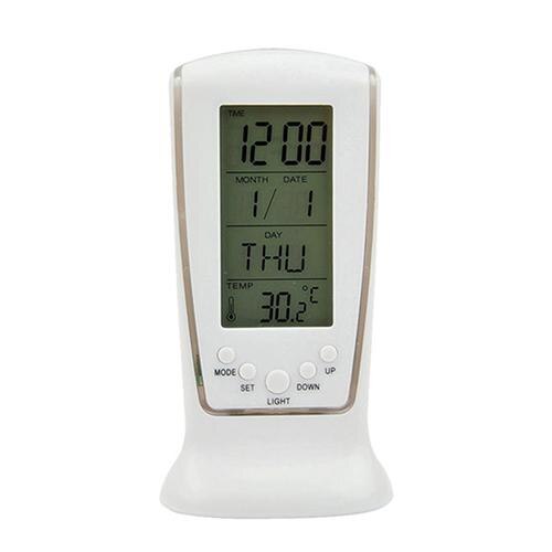 Elektronische Kalender Thermometer 4RF LED Digitale Wekker met Blauwe Achtergrondverlichting: Default Title