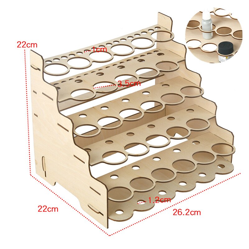 Scatola di immagazzinaggio dell&#39;organizzatore della pittura dei pigmenti di legno dell&#39;assemblea di Diy per il Modeler del supporto del supporto delle bottiglie di vernice: GW 148