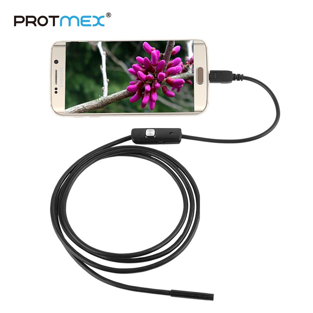 AN97 5,5mm 6 LED PC Android endoscopio 1 M/1,5 M/2 M/3,5 M/ 5 M USB boroscopio lente móvil para Android