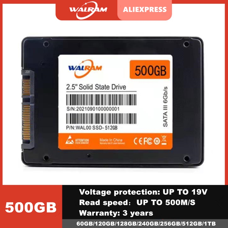 WALRAM SSD 500GB 1tb 480gb 2.5‘’ SATAIII SATA SSD 512gb 2tb HD SSD Hard Drive Disk HDD Internal Solid State Drives for laptop PC