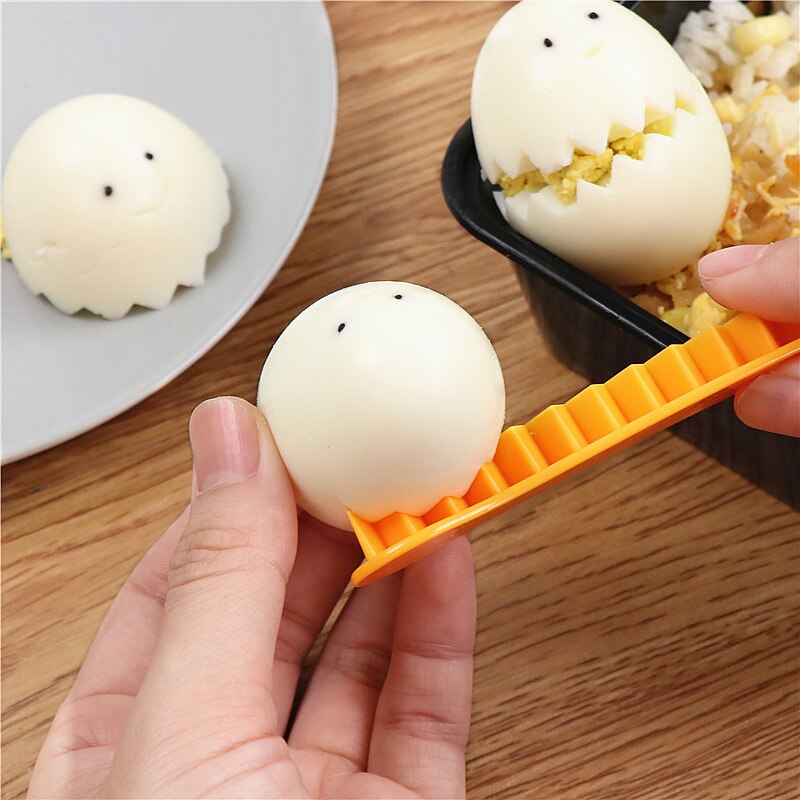 2pcs/set Fancy Cut Eggs Cutter Household Boiled Egg Cutter Lace Egg Shaper Flower Styler Boiled Egg Cutter Kitchen Tool