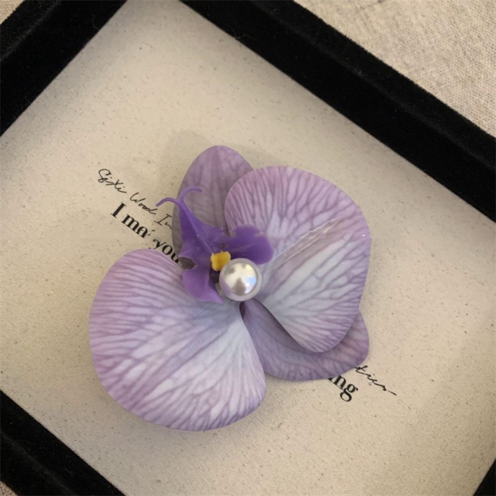Accesorios para el cabello Clip para el cabello de flores, adorno para el cabello, horquilla de Orquídea rosa, pasadores laterales, tocado, pasadores bohemios: Plata