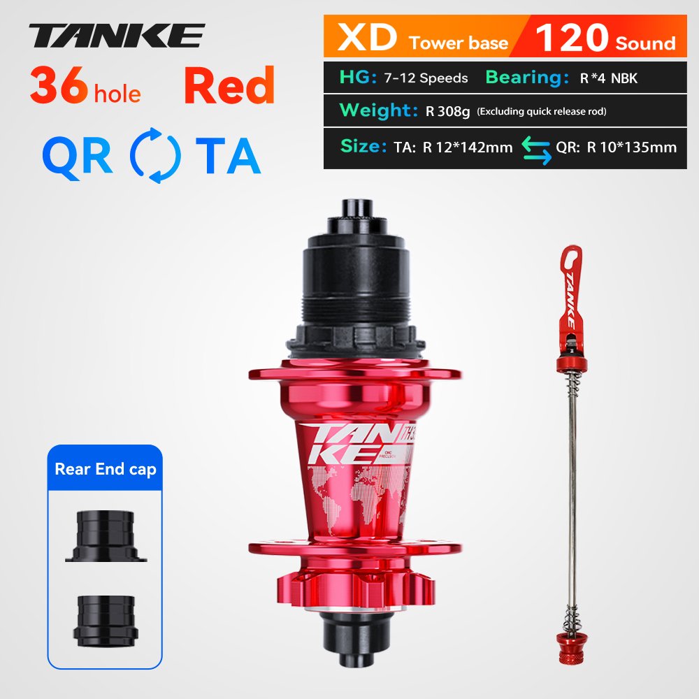 TANKE 120 Click Hub 6 Bearing MTB Hub Front Rear 28 32 36 Holes Disc Brake Mountain Bicycle Hubs 7 8 9 10 11 12 Speed Bike parts: Chocolate