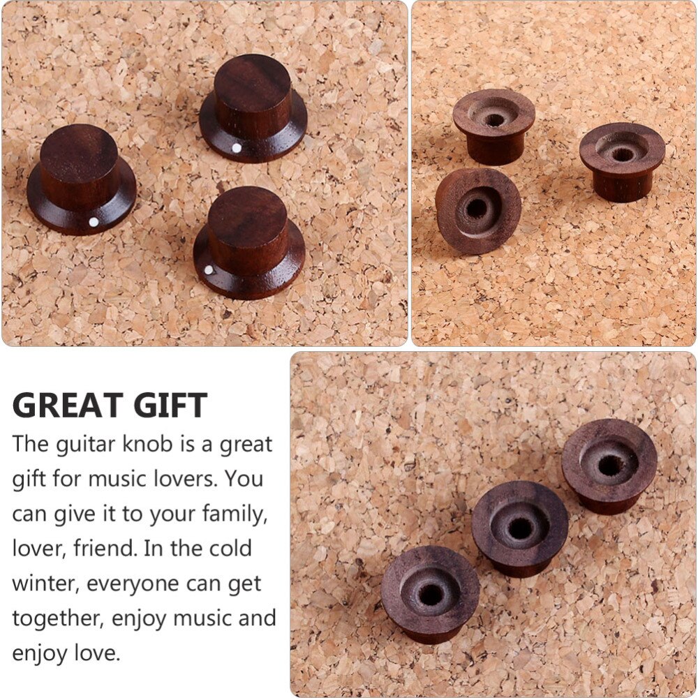 3 Pcs Knob Premium Rose Wood Control Knobs Guitar Control Knob Instrument Accessories for Guitar