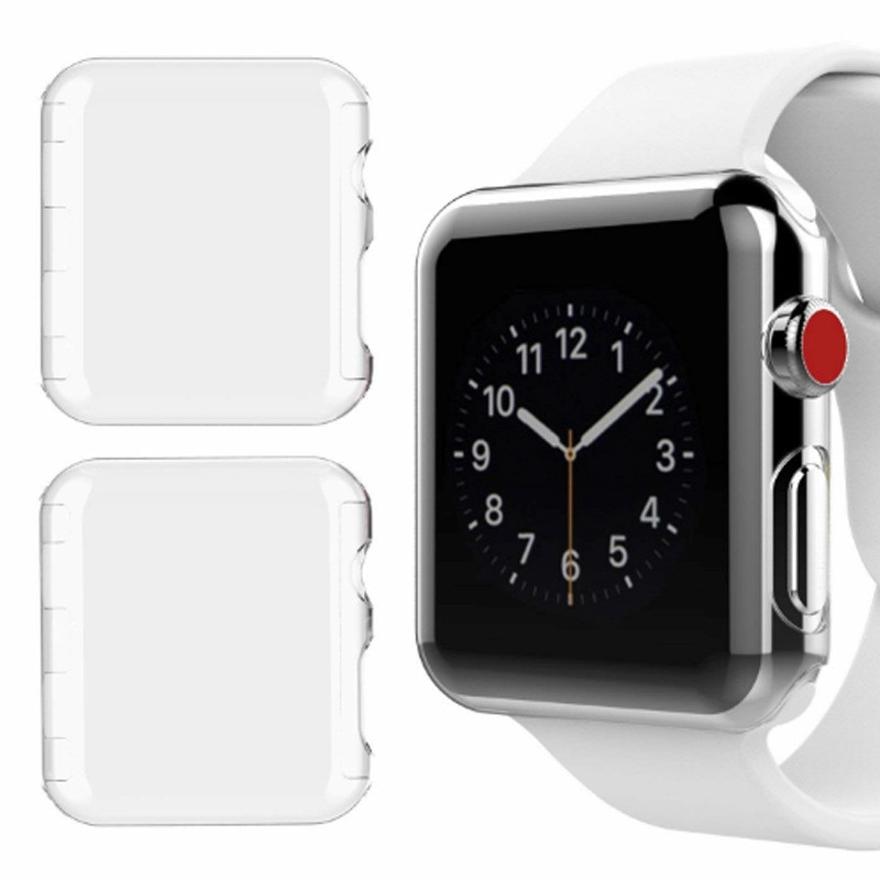 Transparante Apple Horloge Case Volledige Soft Clear Tpu Screen Protector Case Voor Iwatch 38Mm/44Mm Horloge Gevallen