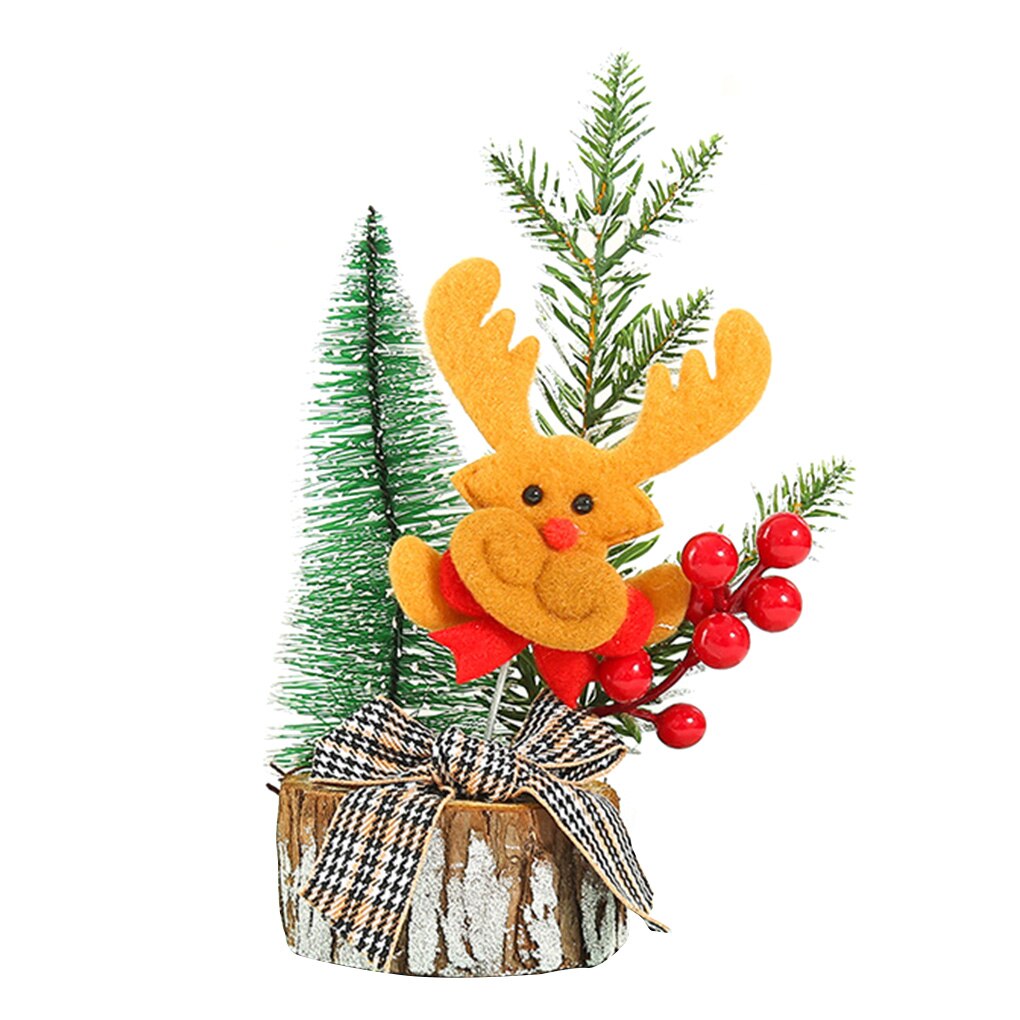 Merry Christmas Desktop Xmas Tree Ornament Home Office Table Top Glowing Tree Decor Year Decoration