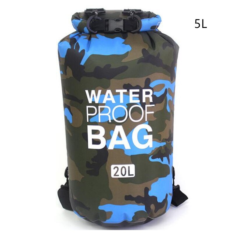 Waterproof Swimming Bag Storage Dry Sack Bag For Canoe Kayak Rafting Outdoor Sport Swimming Bags Travel Kit Backpack: light blue 5L