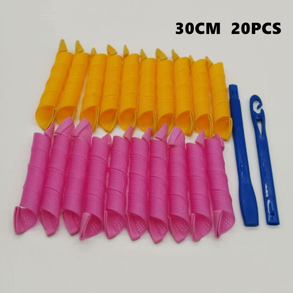 Bigodino di capelli magico senza calore bigodini di capelli fai da te bigodini rullo di acconciatura rullo a spirale formatori di onde strumenti per lo messa in piega dei capelli 30/45/55/65cm: 30cm 20pezzi