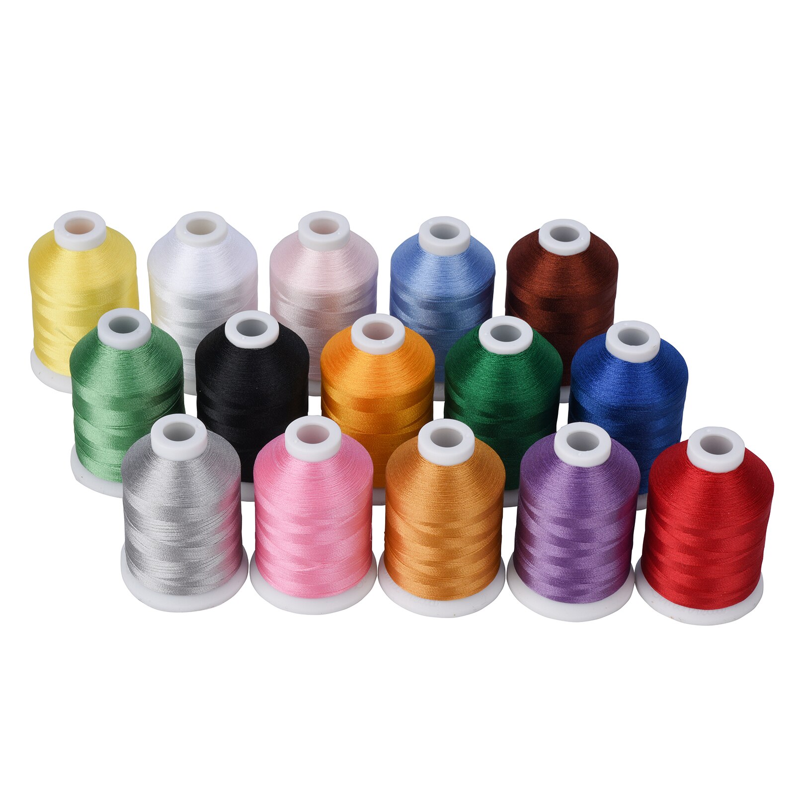 Simthread Embroidery Machine Threads 15 Options 15 Colors Set Polyester 40WT 120D Thread For Embroidery Machine Sewing Machine: basic colors
