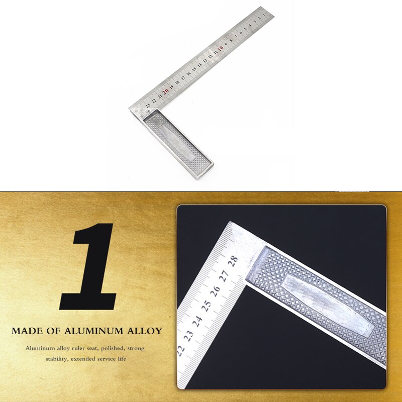 Square 90 Degree Right Angle Engineer Set Precision Ground Steel Hardened Angle Ruler Gauge Square Ruler Protractor