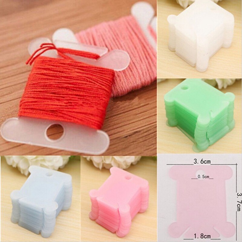 100 Pcs Bobbin Embroidery Holder Thread Organizer Sewing Thread Winding Plate Board Stand Cross Stitch Sewing Accessories