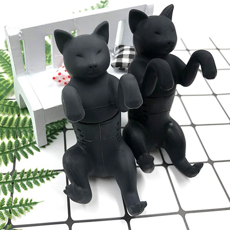 Bolsa de té de silicona para gatos, Infusor de hojas de grado alimenticio, filtro de especias de hierbas, dispositivo de elaboración, tetera, bolsitas de té, herramientas de cocina