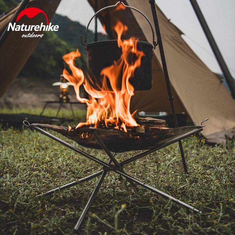 Naturehike udendørs ildbrand pit stand bærbar camping fast brændstof rack folde komfur ildramme opvarmning træ trækul komfur