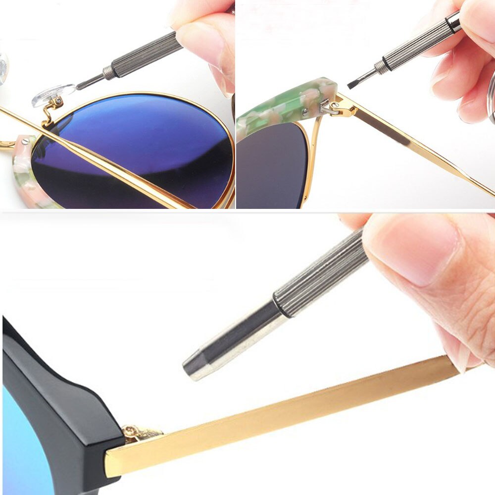 Occhiali Repair Tool 4 in 1 Mini Chiave Anello Della Catena Con Un Cacciavite Per Occhiali Telefono Della Vigilanza Portatile Accessori di Eyewear