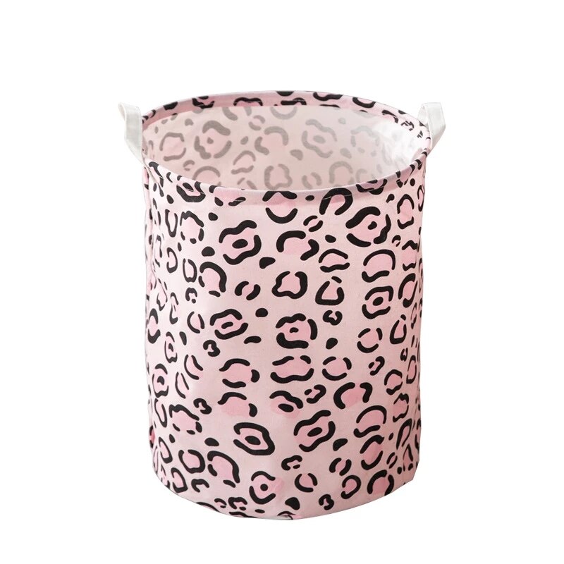 Bathroom Folding Laundry Basket Leopard Print Organizer Storage Basket Folding Bag Laundry Basket With Handles Laundry Product