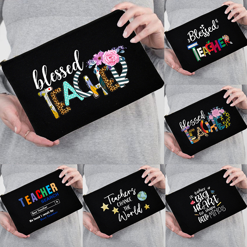 federmäppchen personalisierte Gesegnet Lehrer Tragbare Reise Organisieren Lagerung Beutel Weibliche machen-hoch Kosmetik Tasche Bleistift Tasche Geldbörse Beste Reißverschluss Schönheit fallen