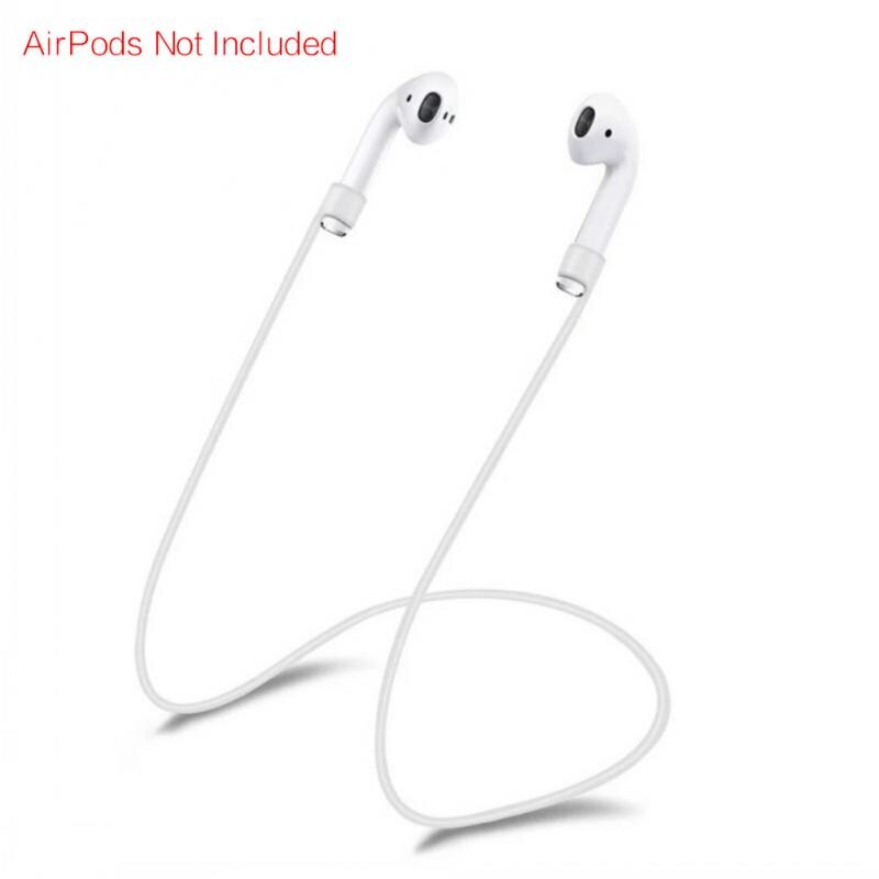 1pc Silicone Anti-lost Neck Strap Wireless Earphone String Rope Headphone Cord Earphone Accessorie For Apple AirPods Newest: 55CM white